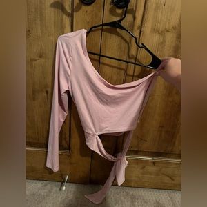 One Shoulder Wrap Around Crop Top